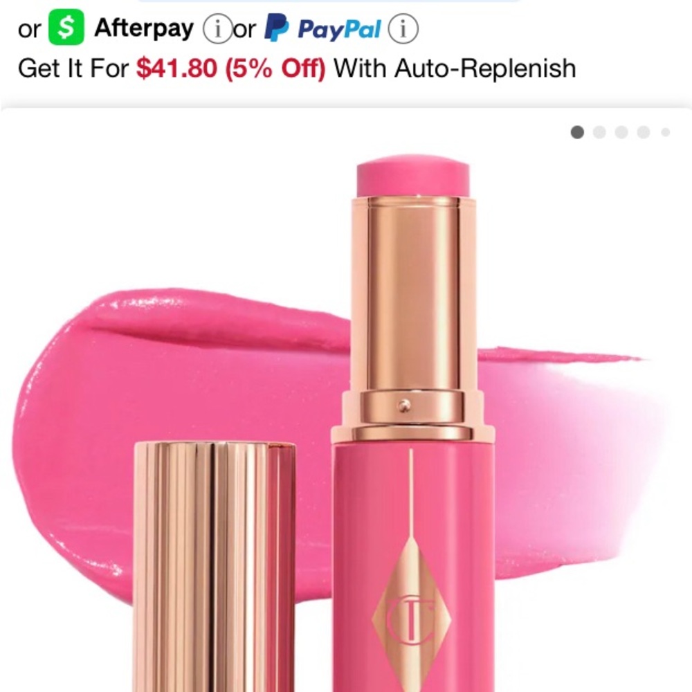 Charlotte Tilbury Unreal Lip + Cheek Glow Blush Stick With Hyaluronic Acid